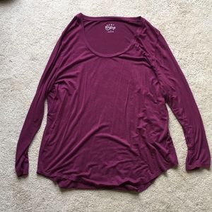 Purple oversized long sleeve top